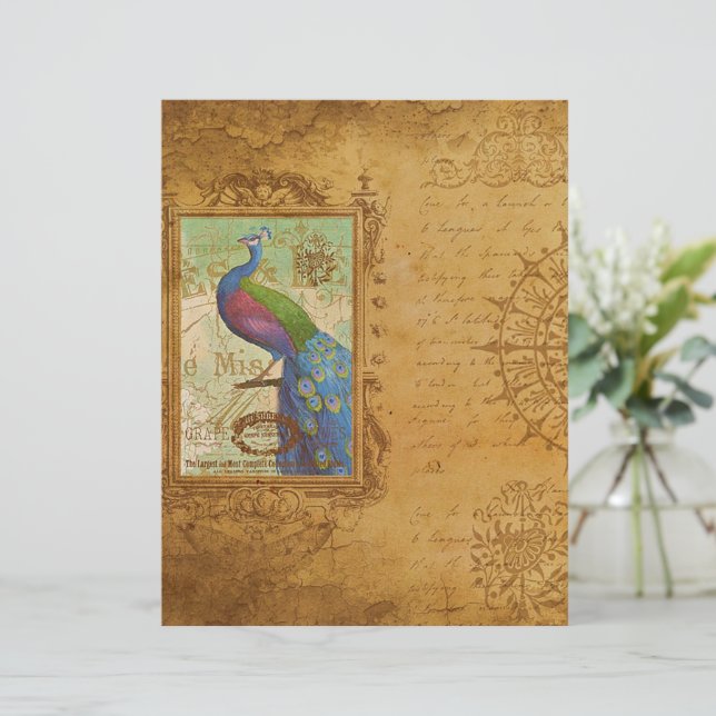 Vintage peacock embellishment (Standing Front)