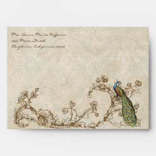 Vintage Peacock & Etchings, Wedding Envelopes