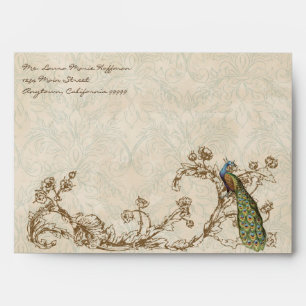 Vintage Peacock & Etchings, Wedding Envelopes