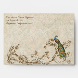 Vintage Peacock & Etchings, Wedding Envelopes