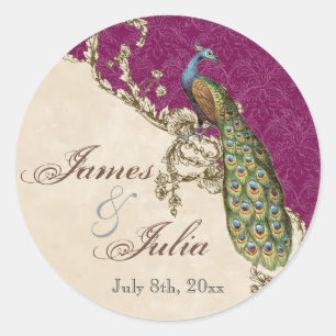 Vintage Peacock & Etchings Wedding Seal