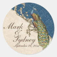 Vintage Peacock & Etchings Wedding Seal