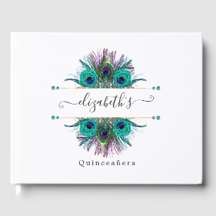 Vintage Peacock Fantasy Quinceañera Guest Book