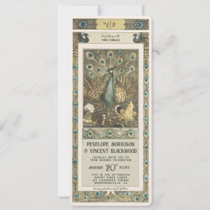 Vintage Peacock Farm - Wedding Invitation