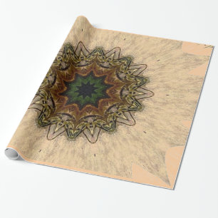 Vintage Peacock Feather Kaleidoscope Gift Wrap