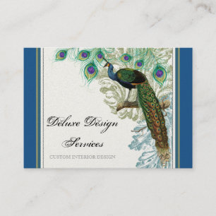 Vintage Peacock, Feathers - Elegant Business Cards