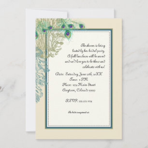 Vintage Peacock, Feathers n Etchings - Invitation