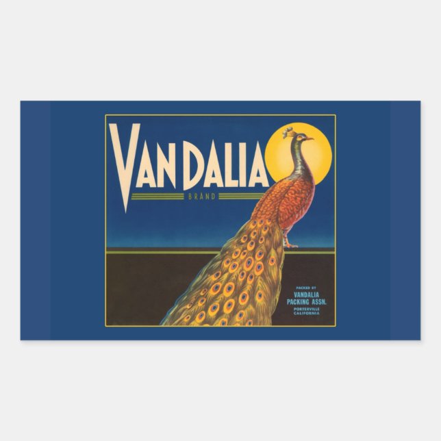 Vintage Peacock Fruit Crate Label (Front)