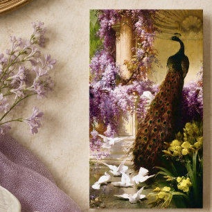 Vintage Peacock Garden Art Business Card