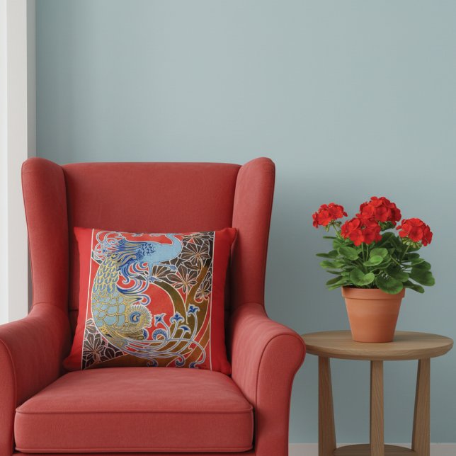 Vintage Peacock Gisbert Combaz Cushion (Creator Uploaded)