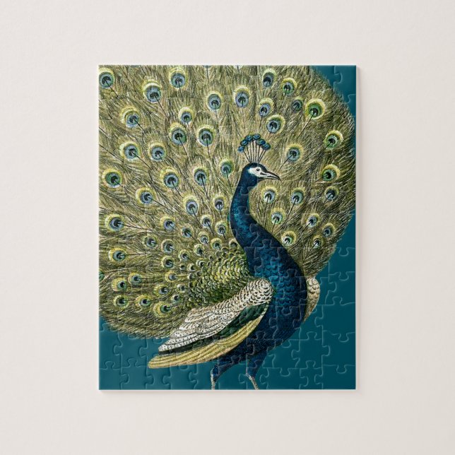 Vintage Peacock Jigsaw Puzzle (Vertical)