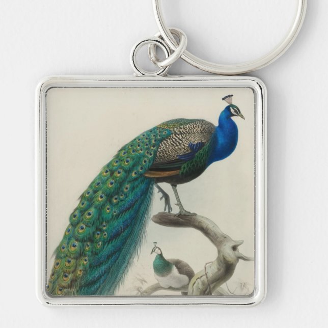 Vintage Peacock Key Ring (Front)