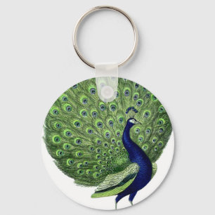 Vintage Peacock Key Ring