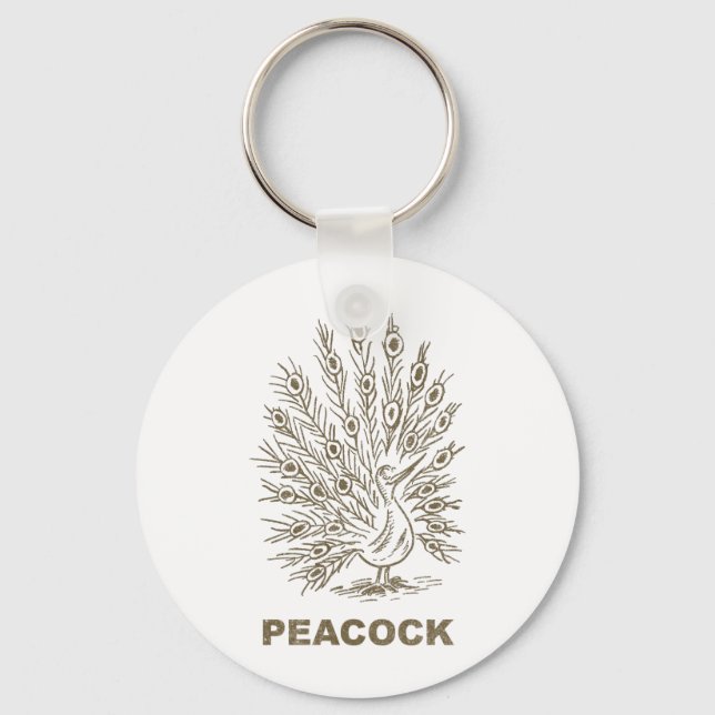 Vintage Peacock Key Ring (Front)