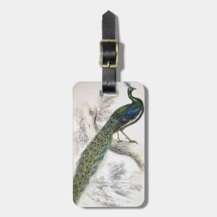 Vintage Peacock Luggage Tag