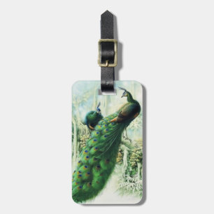 Vintage Peacock Luggage Tag