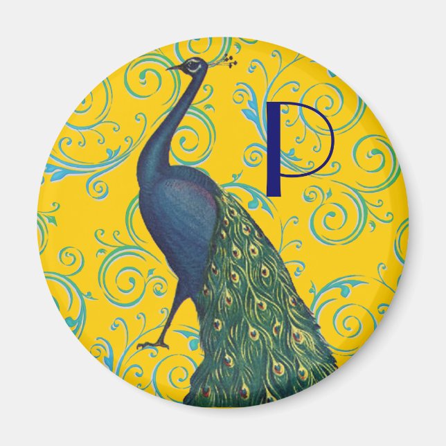 Vintage Peacock Magnet (Front)