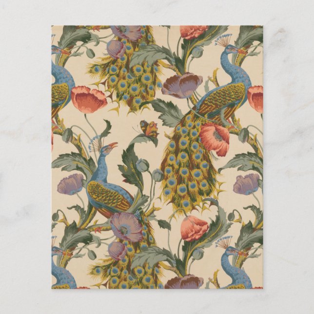 Vintage Peacock Pattern Colourful Art (Front)