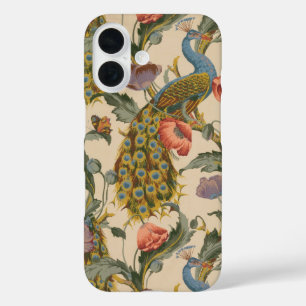 Vintage Peacock Pattern Colourful Art iPhone 16 Case