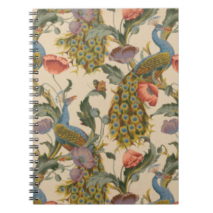 Vintage Peacock Pattern Colourful Art Notebook