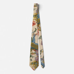 Vintage Peacock Pattern Colourful Art Tie