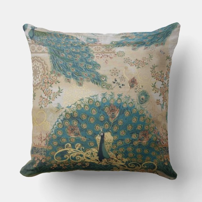 Vintage Peacock - Pillow (Front)