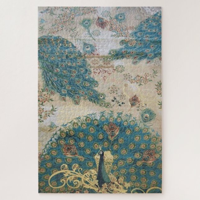 Vintage Peacock - Puzzle (Vertical)