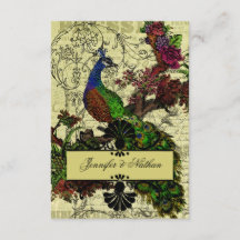 Vintage Peacock RSVP Card