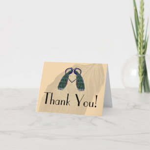Vintage Peacock Thank You Notes