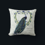 Vintage Peacock Wedding Anniversary 40th 50th 60th Cushion<br><div class="desc">Stylish wedding anniversary gift for parents, friends, family and colleagues. You can edit the templates using the customise or personalise tab. ____________________________________________________________________________ 1. For assistance, custom design or matching items (view the collection attached) contact Designer LeahG via the contact tab below. ____________________________________________________________________________ 2. For updates on the latest trending gift...</div>