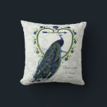 Vintage Peacock Wedding Anniversary 40th 50th 60th Cushion<br><div class="desc">Stylish wedding anniversary gift for parents, friends, family and colleagues. You can edit the templates using the customise or personalise tab. ____________________________________________________________________________ 1. For assistance, custom design or matching items (view the collection attached) contact Designer LeahG via the contact tab below. ____________________________________________________________________________ 2. For updates on the latest trending gift...</div>