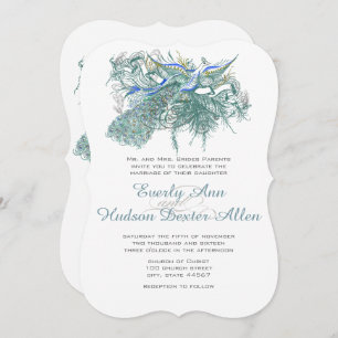 Vintage Peacock  Wedding Invitations