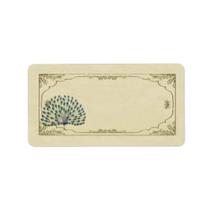 Vintage Peacock Wedding Mailing Address Label