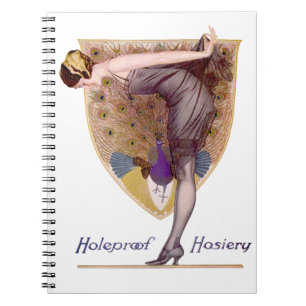 Vintage Peacock Woman Flapper Pretty Notebook