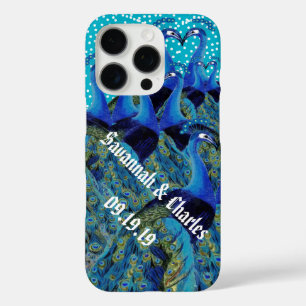 Vintage Peacocks Kissing Wedding Gifts iPhone 16 Pro Case