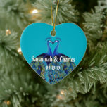 Vintage Peacocks Kissing Wedding Gifts Ceramic Ornament<br><div class="desc">Vintage Kissing Peacocks Wedding Gifts</div>