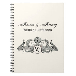 Vintage Peacocks Monogram Ivory BG Notebook