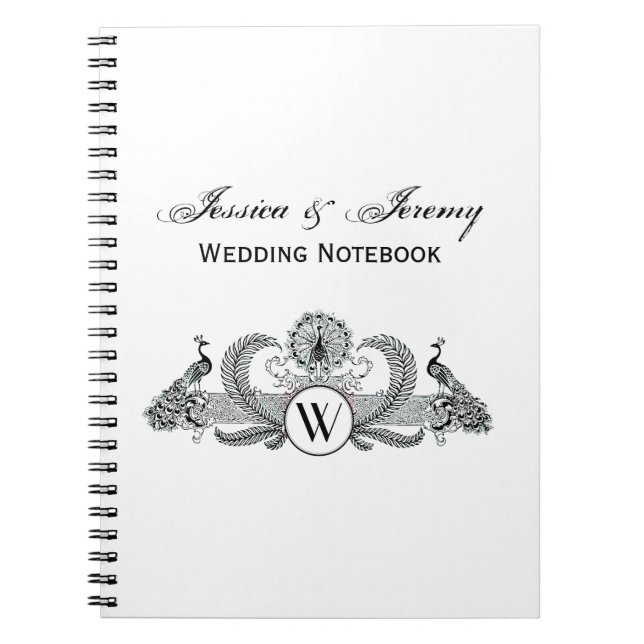 Vintage Peacocks Monogram Notebook (Front)