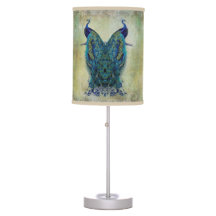 Vintage Peacocks Table Lamp