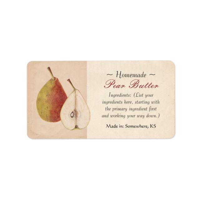 Vintage Pear Labels (Front)