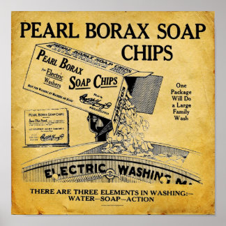 Vintage Pearl Borax Soap Laundry Detergent Print