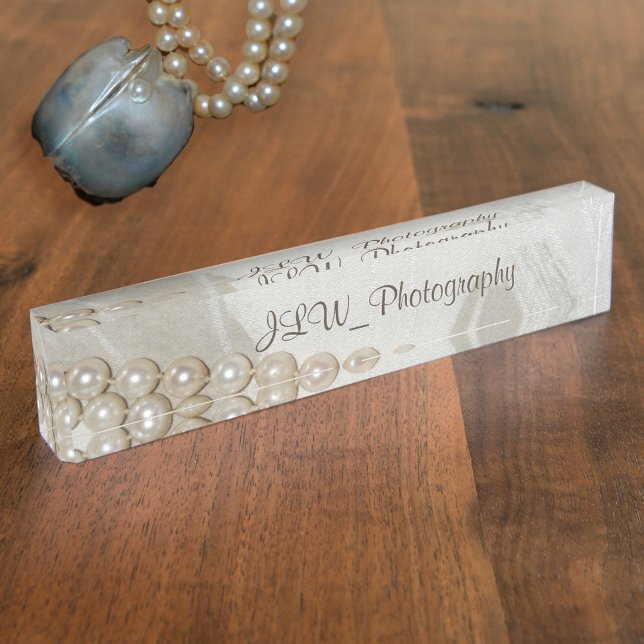 Vintage Pearls Elegant Acrylic Nameplate (Creator Uploaded)