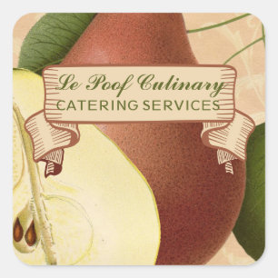 Vintage pears fruit cooking baking food label