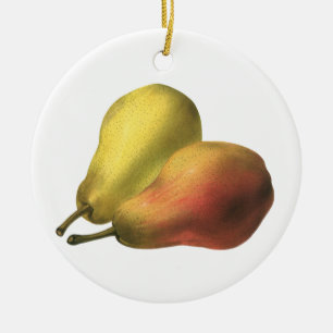 Vintage Pears, Organic Foods, Ripe Fruit Ceramic Ornament