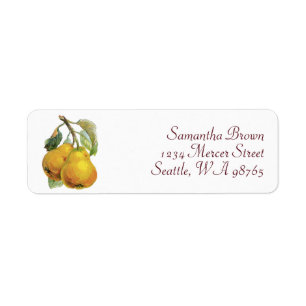 Vintage Pears Return Address Label