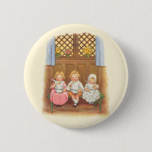Vintage Pease Porridge Hot Childrens Nursery Rhyme 6 Cm Round Badge