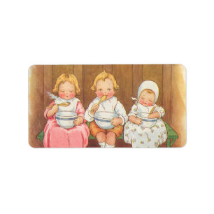 Vintage Pease Porridge Hot Childrens Nursery Rhyme Label