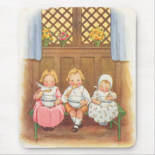 Vintage Pease Porridge Hot Childrens Nursery Rhyme Mouse Pad