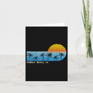 Vintage Pebble Beach, Ca Palm Trees & Sunset B Card