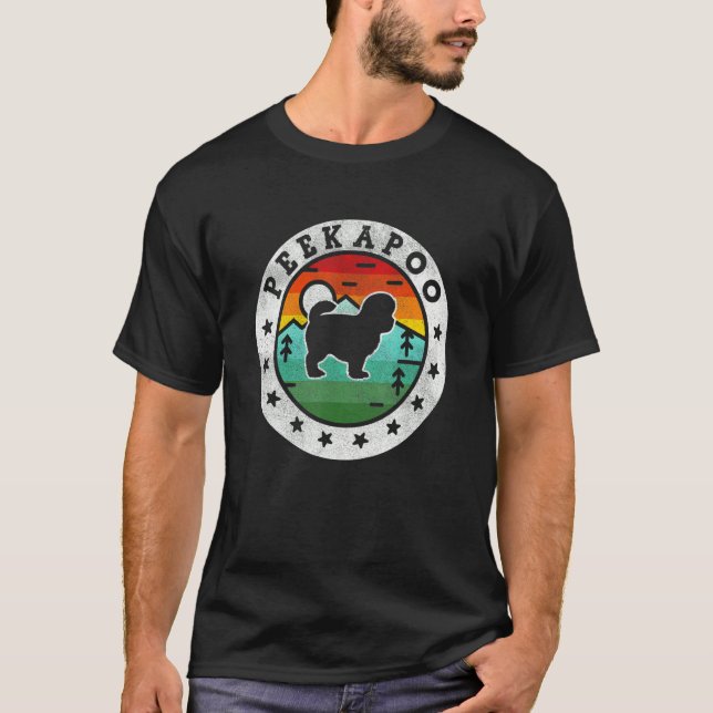 Vintage Peekapoo Retro Dog Mum Dad T-Shirt (Front)